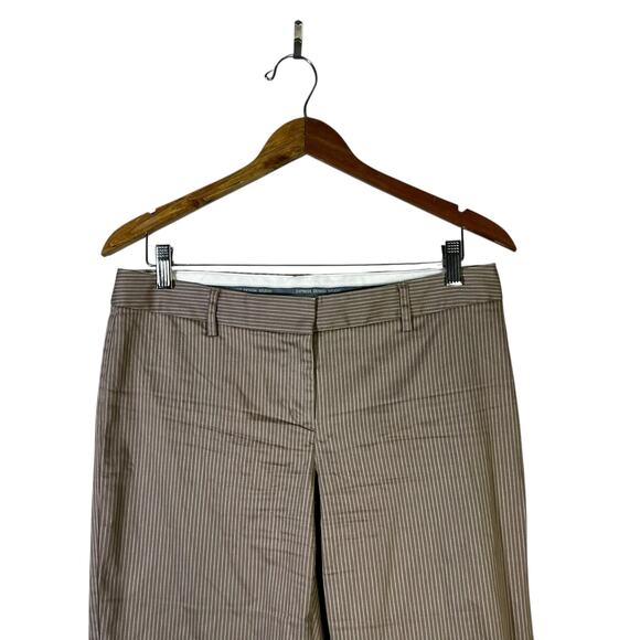 Vintage Express Design Studio Editor Pants Womens 8 Brown Pinstripe Cotton Work - Picture 3 of 8